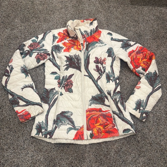 Jackets & Blazers - Columbia Omni-Heat Floral Quilted Puffer jacket coat with Red Bloom Print small